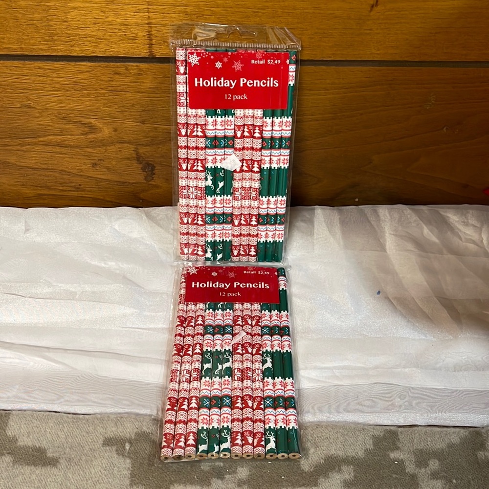 Holiday Pencils 24 total with 2 packs From For Keeps